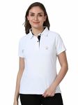 STELLERS Women's Premium Golf Polo T-Shirt Wrinkle Free Quick Dry Lightweight Feather Touch Feel Regular Fit White XLarge