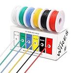 22AWG Electrical Wire Kit 22 Gauge Silicone Electric Wire Tinned Copper Cable 6 Colors 10Meters/32ft Each Electric Cable Set Hook Wire Flexible and Soft for DIY