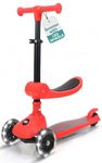 SereneLife Kids Scooter for Ages 3–7 – 3 Wheel Kick Scooter with Seat Option, Light-Up LED Wheels, Lean-to-Steer, Foldable, Adjustable Height, 50 kg Capacity