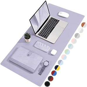 TOWWI Dual Sided Desk Pad, 36" x 17" PU Leather Desk Mat, Waterproof Desk Blotter Protector Mouse Pad (Purple/Blue)