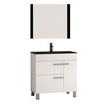 Eviva EVVN521-32WH Cup 31.5" White Modern Bathroom Vanity Integrated Porcelain Sink Combination