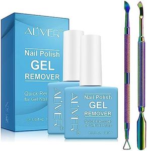 sefudun 2Pcs Gel Nail Polish Remover, Nail Polish Remover for Gel Nails, Ultra-Powerful Professional Nail Polish Remover, Soak-Off Gel Polish in 2-5 Minutes (1Pcs Cuticle Pusher, Nail Scraper)