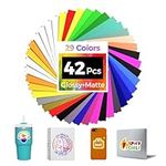 IROHTV Permanent Vinyl Sheets -12" x 12" 42 Packs Vinyl Bundle Compatible with Cricut, DIY Gift Tumblers, Outdoor Signage, Party Decoration and Car Decal