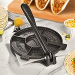 ARC Tortilla Press 8 inch, Cast Iron Tortilla Maker, Heavy Duty Tortillera Pataconera, Flour Tortilla Press, Roti Maker, Taco Maker, Taco Press, Black Gray