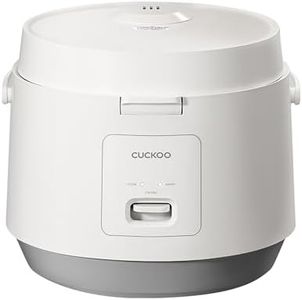 CUCKOO Basic Rice Cooker 10-Cup Uncooked / 20-Cup Cooked, Large Rice Maker and Warmer with Nonstick Inner Pot, Easy to Use with Auto Keep Warm, Includes Steam Tray, White (CR-1095)