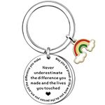 AMZQ Colleague Leaving Gifts Retirement Gifts for Women Thank You Gift Appreciation Gifts Keyring Keychain for Volunteer Social Worker Nurse Teacher Boss Colleagues Rainbow Gift