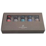 Jacques Herbin 14000JT - A set of 5 bottles of 1670 gold glitter ink for fountain pen, rollerball, glass nib and 10 ml fountain pen holder, 5 assorted Colours