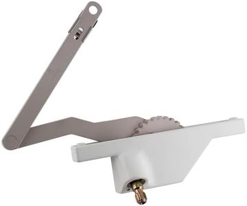 Brixwell Dyad Casement Window Operator Left Hand, White Finish, Metal Truth Style Dual Arm Mechanism, 5" Base, 6-11/16" Arm Length, Fit Awning Window Operator, Truth Window Crank, and Casement Systems