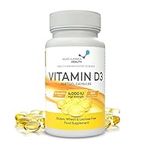 Vitamin D3 Softgels 4,000iu, Maximum Strength, 365 Easy to Swallow Softgels (1 Year Supply) Immune Support, Healthy Bones, Made in The UK by Northumbria Health