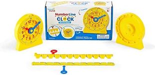 hand2mind NumberLine Clock, Telling Time Teaching Clock, Learn to Tell Time Clock, Analog Classroom Learning Clock, Teaching Time Math Manipulatives, Clocks for Kids Learning to Tell Time (Set of 6)