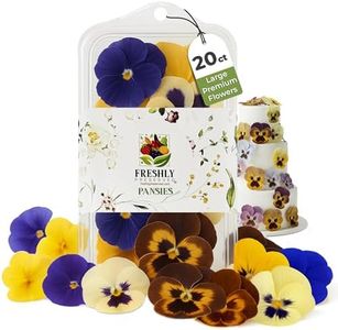 Freshly Preserved Pansy Freeze-Dried Edible Flowers - Dried Edible Flowers for Cakes Decoration, Drink Garnish, Cocktails, Resin Art & DIY Crafts - USA-Grown Whole Bloom - Set of 25-0.2 Oz