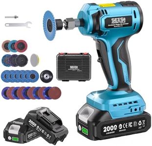 SEESII Cordless Right Angle Die Grinder Kit, 1/4" Brushless Electric Grinder w/ 2 Batteries & 23PCS 2“ Accessories, 4-Speed (10000–24500 RPM), Lightweight Power Tool for Grinding Deburring Engraving
