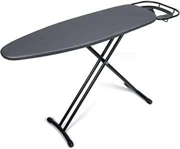 Duwee Ironing Board (35.5x109.2cm) with Retractable and Adjustable Iron Rest, Steel Top Board with 10mm Thicken Felt Pad and Heat Resistant Cover, Heavy Duty Legs