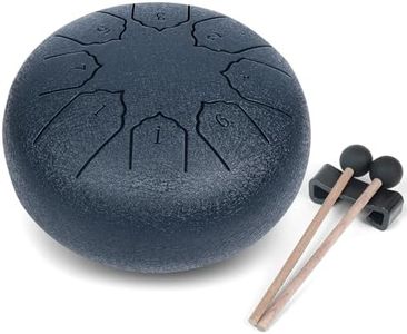 MUSCELL Steel Tongue Drum 6 Inches 8 Notes, Hand Drum with Bag, Music Book, Drumsticks, Mallet Holder and Finger Paddles, Thickened Carbon Steel, Continuous Echo for Meditation or Yoga (Navy Blue)