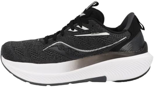Saucony Women's Echelon 9 Running Shoe, Black/White, 8 X-Wide