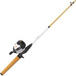 Zebco Roam Spincast Reel and Fishing Rod Combo, 6-Foot 2-Piece Fiberglass Fishing Pole with ComfortGrip Handle, QuickSet Anti-Reverse Fishing Reel, Pre-Spooled with 10-Pound Zebco Line, Orange