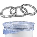 Miles Kimball Trash Can Bands Set of 3 - Metal Connector, Fits 13 to 33 Gallon Trash Bag - Durable Elastic Garbage Bag Band for Indoor Outdoor - Waste Basket Rubber Bands For Round & Square Bins, Grey