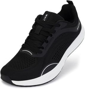WHITIN Mens Wide Toe Box Zero Drop Road Running Shoes Tennis Athletics Size 12 Lightweight Sports Hiking Workout Width Zapatos De Correr Male Black White46