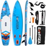 GENREEN Paddleboard Stand up Paddle Board Inflatable Paddle Board Design and Quality Exclusively for Japanese customers Paddle Boards for Adults 4 D-Rings 3 fins Material Upgrade 11'×32"×6"(Blue)