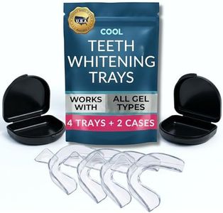 Teeth Whitening Trays Moldable 4-Pc Bleaching Trays for Teeth Whitening with 2 Slim Retainer Cases - Comfortable, Thin Design for Tooth Bleach, Compatible with Opalescence Gel Not Included