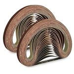 1/2 Inch x 18 Inch Sanding Belts, 8 Each of 60/80/120/180/240 Grits, Belt Sander Tool for Woodworking, Metal Polishing, 40Pack Aluminum Oxide Sanding Belt