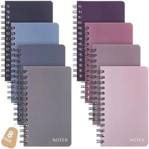 Thboxes 8 Pack Pocket Notebook, 3x5 Small Spiral Notebooks with 60 Sheets/120 Lined Pages Small Notebook Spiral Notepads Mini Note Pads Notebooks for School Office