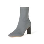 The Drop Women's Jane High Heel Pull-on Sock Boot, Charcoal Knit, 8