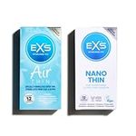 EXS | Condom Bundle | Air Thin & Nano Thin Condoms | Maximise Your Safety & Pleasure | Vegan | 2 x 12 Packs