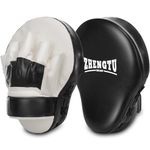 ZTTY Boxing Pads Curved Focus Punching Mitts PU Leather for MMA Martial Arts Kickboxing Muay Thai Karate Training Hand Pads (Black&White)