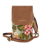 HAMELIN Crossbody Sling Bag for Girls and Women | Stylish Vegan Leather Purse for Mobile/Cell Phone with Detachable Keychain and Adjustable Strap | Carefully Handcrafted (Blooming wild) Multicolor