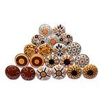 Ceramicworlds 20 Pieces Vintage Ceramic Multi Colour Knobs Pack Cabinet Knobs Drawer Pull Decorative Painted Knobs Kitchen Furniture Drawer Pulls for Home, Kitchen, Bathroom Or Office