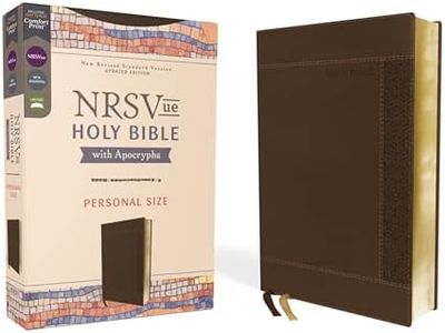 NRSVue, Holy Bible with Apocrypha, Personal Size, Leathersoft, Brown, Comfort Print