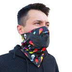 Grace Folly Half Face Mask for Cold Winter Weather. Use This Half Balaclava for Snowboarding, Ski, Motorcycle. (Many Colors) (Electric- Black)