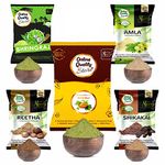 Online Quality Store Reetha (180g) + Amla (180g) + Shikakai (180g) + Bhringraj (180g) + Mehandi (180g) Powder for Hairs, 900g