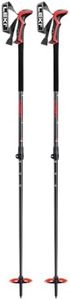 LEKI Haute Route 2 Aluminum Adjustable Lightweight Ski Poles for Backcountry Skiing & Snowboarding - Dark Anthracite-Dark Red-Black - 110-150 cm