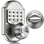 Elemake Keyless Deadbolt Lock - Keyless Entry Door Lock Keypad Door Knob Exterior, Digital Code Security Door Lock with Keys Mechanical Lock Stainless Steel 304