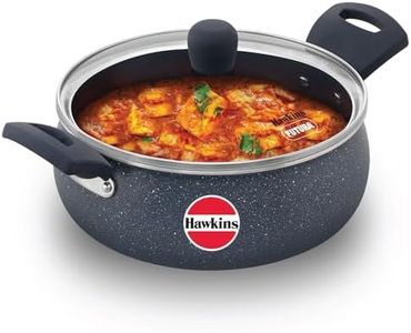 Hawkins Ceramic Nonstick Handi with Glass Lid, 3 Litre, Induction Biryani Pot, Granite Casserole (ICH30G)