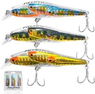ArcPro Fishing Lures Minnow Fishing Jerkbait Hard Bait, Noisy Wiggling and Vibrating Actions for More Bites, Deep Diving Swimbait Hard JerkBaits for Bass Pike Trout Walleye Freshwater Saltwater