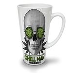 Wellcoda Chill Weed Stoner Rasta Latte Mug, Chill Coffee Cup - Comfortable Handle, Two Side Print, Sturdy Ceramics