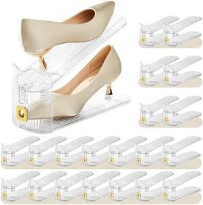 MOVDEET 36 Pack Shoe Slots Organizer for Closet, Adjustable Shoe Stackers for a Pair of Shoes Shoe Rack Storage Shoe Space Saver 50% Shoe Shelf Display Holder for Closet