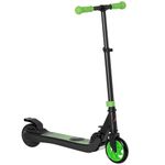 HOMCOM Kids Folding Electric Scooter Adult E Scooter, 120W, with Adjustable Height and Rear Wheel Brake, 8km/h Maximum Speed, for Children Ages 6-12 Years Old, Green
