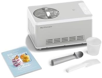 SPRINGLANE Eismaschine & Joghurtbereiter Elisa 2,0 L mit selbstkühlendem Kompressor 220 W, aus Edelstahl mit Kühl- und Heizfunktion, inkl. Rezeptheft (Elisa Silber)