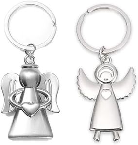 ZKSXOA 2pcs Llavero Ángel de la Guarda, Colgante Coche Suerte, Regalos para Mujeres Mejor Amigo, Hombres Novio Pareja Cumpleaños Aniversario