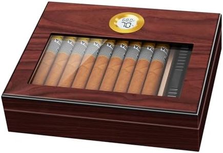 Humidor de Puros, Dayear Caja de Cigarros Humidor con Higrómetro y Humidificador, Humidor Cigar para 20-25 Cigarros
