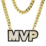 Championship Chain Medal Award Gift Metal MVP Chain Award Winner Prize Trophy Pendant Necklace for Winner Kids Adults Player Team Football Soccer Baseball Basketball Softball (MVP)