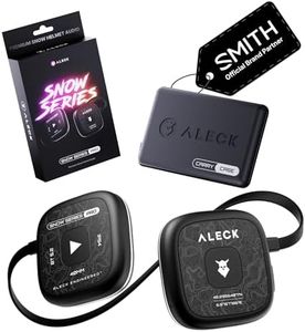 ALECK Snow Series Pro Wireless Bluetooth Ski & Snowboard Helmet Speakers, Fits Audio-Ready Helmet Ear Pockets, Glove Friendly Controls, Built-in Mic for Hands-Free Calls