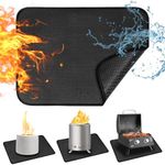 24x18 Inches Under Grill Mat for Outdoor Tabletop Grill Deck Protector,4-Layer Tabletop Fire Pit Mat for Solo Stove,Fireproof Heat Resistant Mat for Countertop/Patio Protection,Waterproof/Oil-Proof