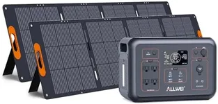 ALLWEI LiFePO4 Solar Generator 1200W with 2 * 200W Solar Panel, 1008Wh Portable Power Station, Fast Charge in 1.5H, 4 AC Outlet, Solar Power Battery Generator for CPAP RV Outdoor Camping Home Use