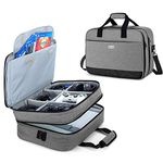 CURMIO Travel Carrying Case Compatible with PS4/PS4 PRO/XBOX 360/XBOX ONE/XBOX SERIES S Game Console and Accessories, Portable Storage Bag for Game Console, Controller, Headset,Grey