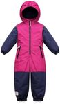 Owntop One Piece Snowsuit Kids, Waterproof Snow Suits for Girls, Winter Jacket Hooded for Snowboarding Skiing (Red, 122)